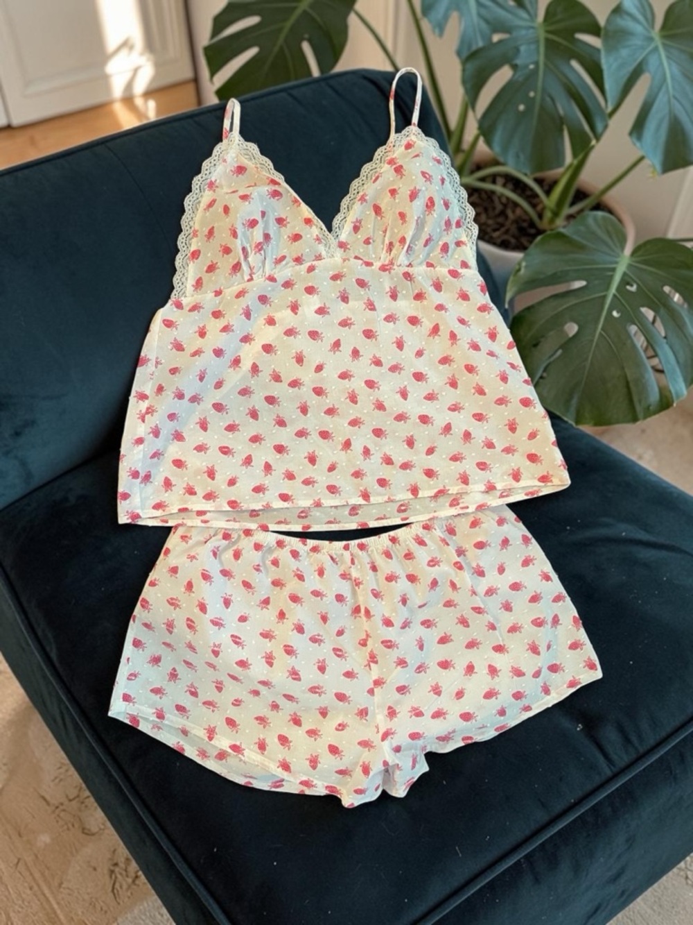 Flora by Flora Nikrooz Strawberry print cami and shorts Cotton pajamas set